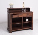 Bar with 2 drawers, 2 open compartments, oak top