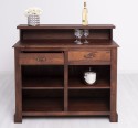 Bar with 2 drawers, 2 open compartments, oak top