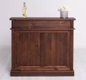 Bar with 2 drawers, 2 open compartments, oak top