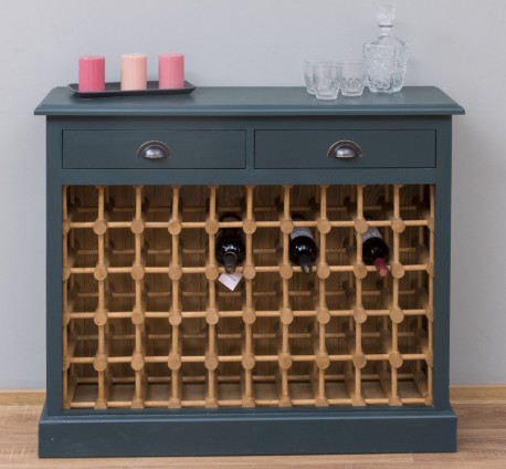 Wine rack with 2 drawers