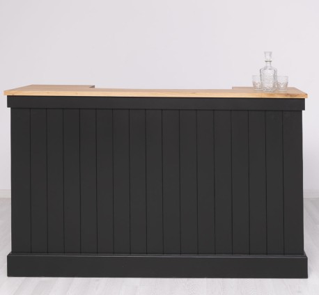 Bar counter with vertical stripes 180 cm , top oak