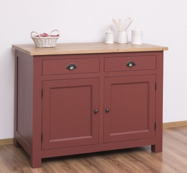 Kitchen cabinet with 2 doors, 2 drawers, oak top