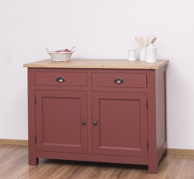 Kitchen cabinet with 2 doors, 2 drawers, oak top