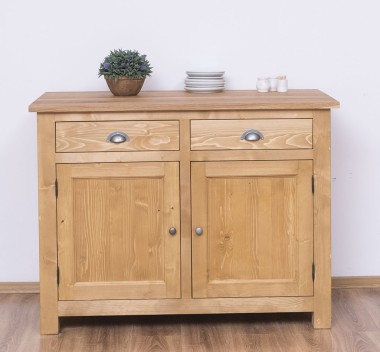 Kitchen cabinet with 2 doors, 2 drawers, oak top