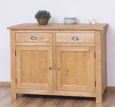 Kitchen cabinet with 2 doors, 2 drawers, oak top