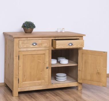 Kitchen cabinet with 2 doors, 2 drawers, oak top