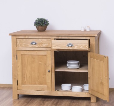 Kitchen cabinet with 2 doors, 2 drawers, oak top