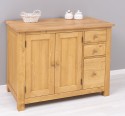 PS240-TOP OAK Kitchen cabinet with 2 doors, 3 drawers, oak top