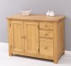 PS240-TOP OAK Kitchen cabinet with 2 doors, 3 drawers, oak top