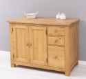 PS240-TOP OAK Kitchen cabinet with 2 doors, 3 drawers, oak top