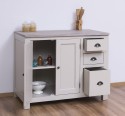 PS240-TOP OAK Kitchen cabinet with 2 doors, 3 drawers, oak top