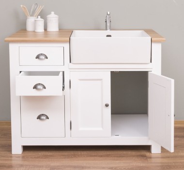 Kitchen furniture with 2 doors, 3 drawers, oak top - sink is not included in the price