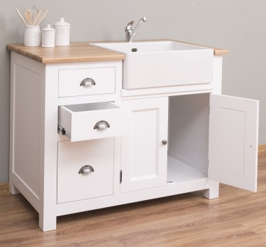 Kitchen furniture with 2 doors, 3 drawers, oak top - sink is not included in the price