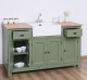 Kitchen furniture with square sink, oak countertop - sink is not included in the price