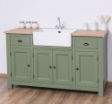 Kitchen furniture with square sink, oak countertop - sink is not included in the price