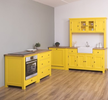 Kitchen furniture with square sink, oak countertop - sink is not included in the price