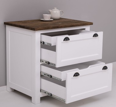 Kitchen module with two drawers and two hidden drawers, with metal rails