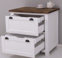 Kitchen module with two drawers and two hidden drawers, with metal rails