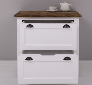 Kitchen module with two drawers and two hidden drawers, with metal rails, top OAK