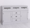 Buffet with 2 doors, 3 drawers, 3 compartments with glass door, BAS