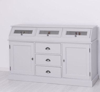 Buffet with 2 doors, 3 drawers, 3 compartments with glass door, BAS