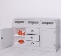 Buffet with 2 doors, 3 drawers, 3 compartments with glass door, BAS