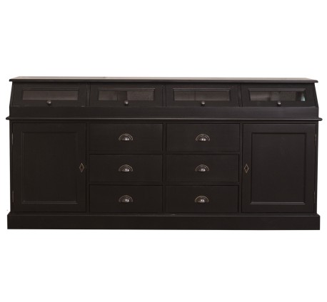 Large sideboard with 2 doors, 6 drawers, 4 compartments with glass door, BAS