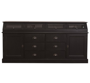 Large sideboard with 2 doors, 6 drawers, 4 compartments with glass door, BAS