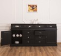 Large sideboard with 2 doors, 6 drawers, 4 compartments with glass door, BAS