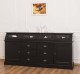 Large sideboard with 2 doors, 6 drawers, 4 compartments with glass door, BAS