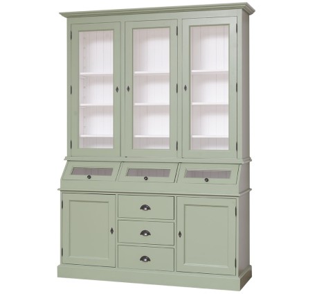 2-door sideboard, 3 drawers, 3 compartments with BAS glass door + 3 SUP glass doors