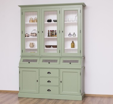 2-door sideboard, 3 drawers, 3 compartments with BAS glass door + 3 SUP glass doors