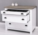 Kitchen module with 3 drawers and cutlery holder, with metal rails