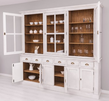 Buffet with 6 doors, 6 drawers BAS + 3 glass doors SUP