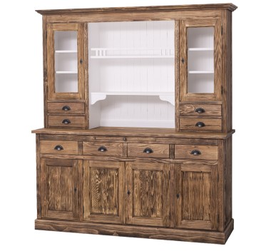 4-door sideboard, 4 drawers + 2 glass doors BAS, 4 drawers, open space SUP