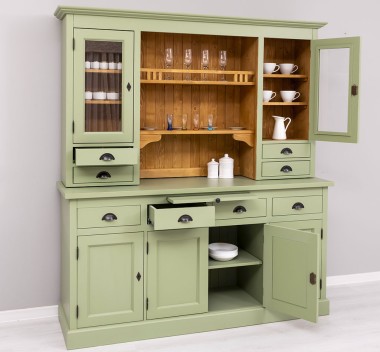 4-door sideboard, 4 drawers + 2 glass doors BAS, 4 drawers, open space SUP