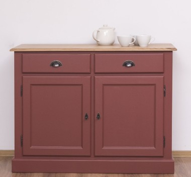 Buffet with 2 doors, 2 drawers, oak top, BAS