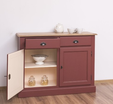 Buffet with 2 doors, 2 drawers, oak top, BAS