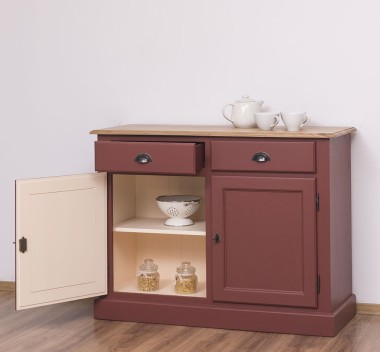 Buffet with 2 doors, 2 drawers, oak top, BAS