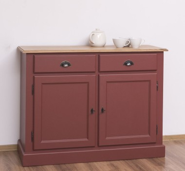 Buffet with 2 doors, 2 drawers, oak top, BAS