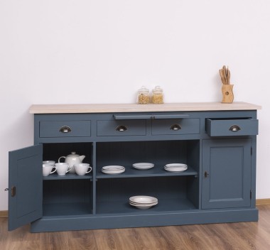 Kitchen furniture 2 doors, 4 drawers, open shelves BAS, oak top