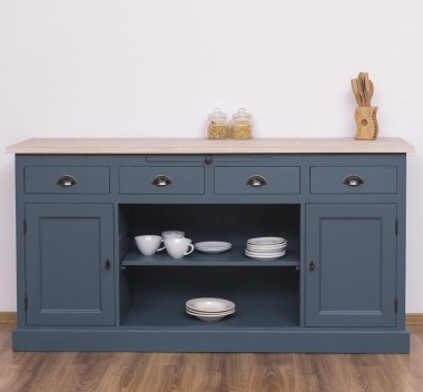 Kitchen furniture 2 doors, 4 drawers, open shelves BAS, oak top