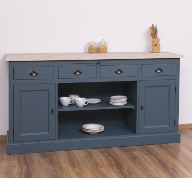 Kitchen furniture 2 doors, 4 drawers, open shelves BAS, oak top