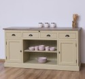 Kitchen furniture 2 doors, 4 drawers, open shelves BAS, oak top