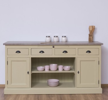 Kitchen furniture 2 doors, 4 drawers, open shelves BAS, oak top