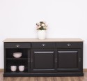 Sideboard with 3 sliding doors, 3 drawers, oak top, BAS