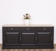 Sideboard with 3 sliding doors, 3 drawers, oak top, BAS