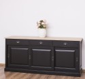 Sideboard with 3 sliding doors, 3 drawers, oak top, BAS