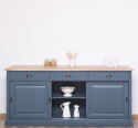 Sideboard with 3 sliding doors, 3 drawers, oak top, BAS