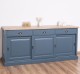 Sideboard with 3 sliding doors, 3 drawers, oak top, BAS